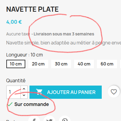 sur commande, livraison max 3 semaines